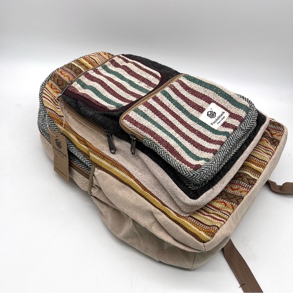 Multi pocket Hemp cotton blend backpack - Picture 7 of 11